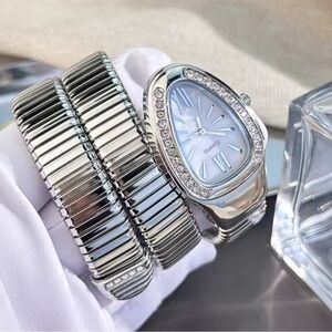 Serpenti Snake Wrap Elegant Silver Women's Watch